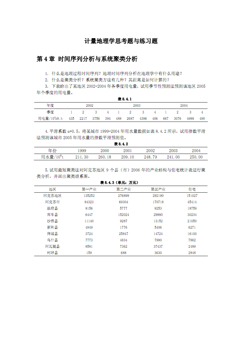 第4章 时间序列分析与系统聚类分析_《计量地