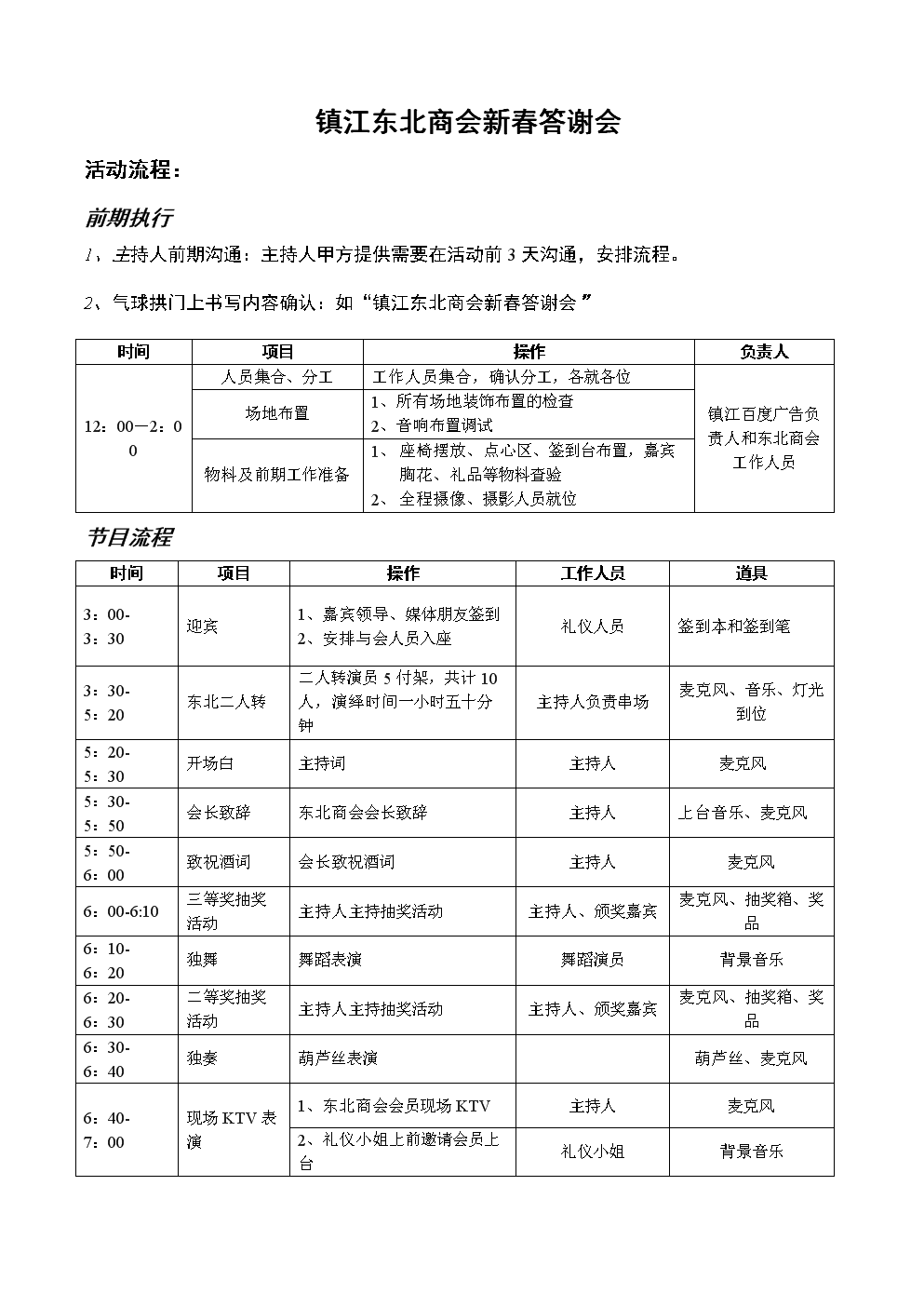 镇江东北商会新春答谢会活动策划案.doc