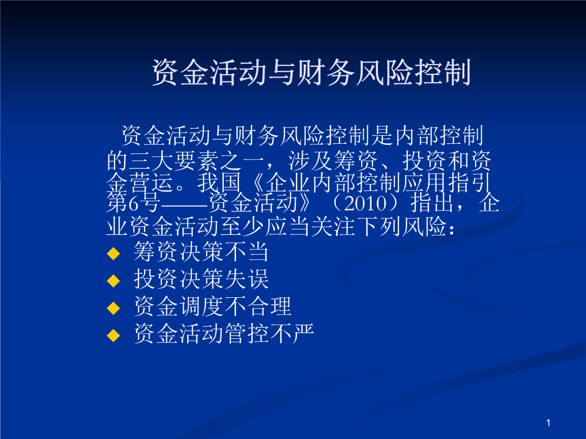 资金活动与财务风险控制.ppt