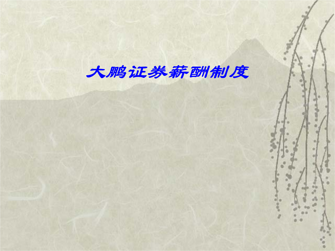 薪酬管理:大鹏证券薪酬制度.ppt