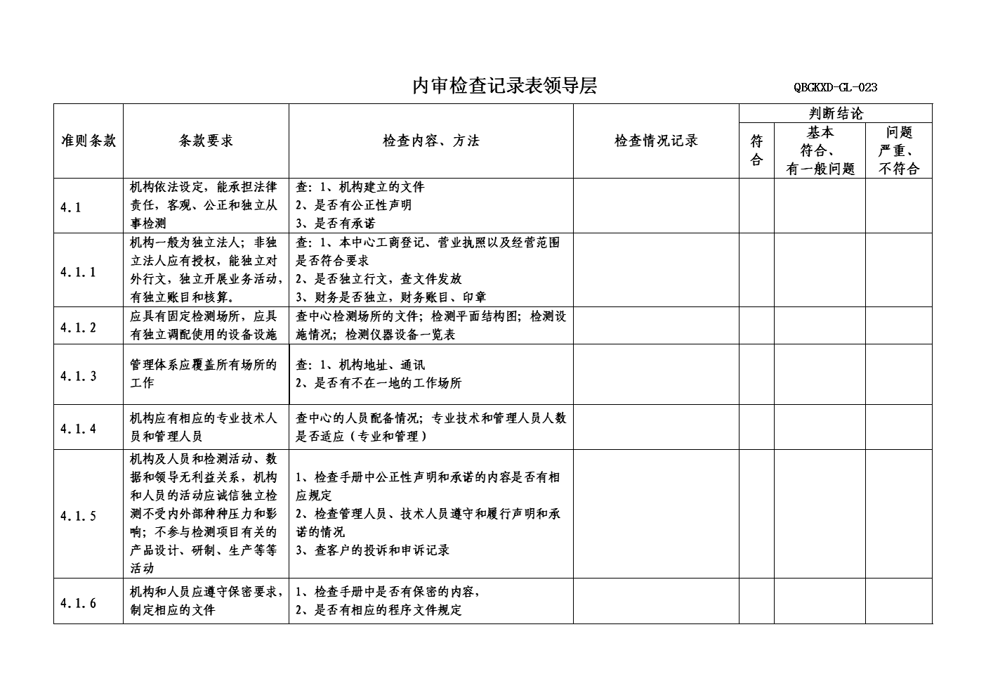 计量认证内审检查表.doc-临时分类-在线文档投