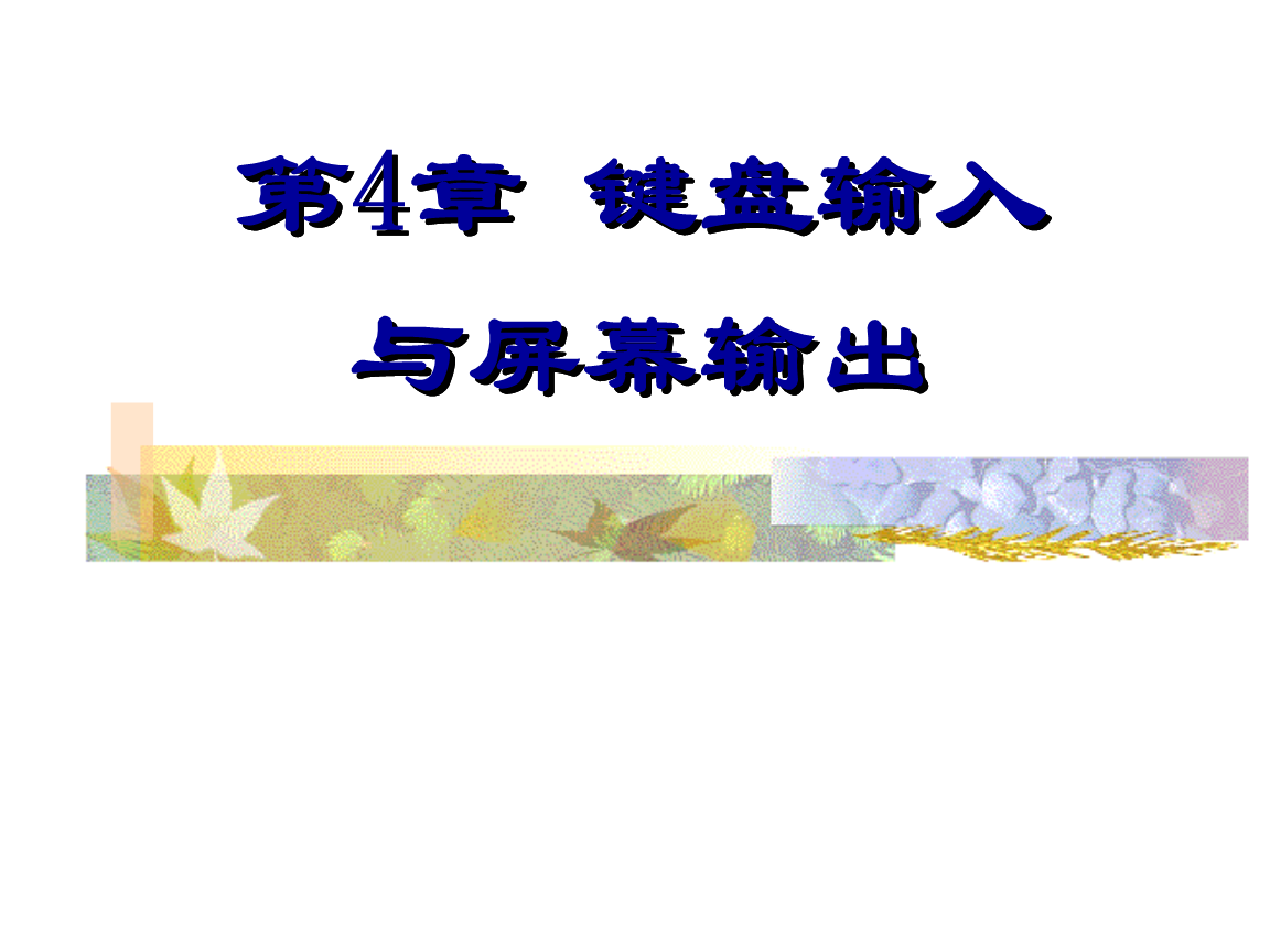程序设计基础c语言第4章 键盘输入与屏幕输出